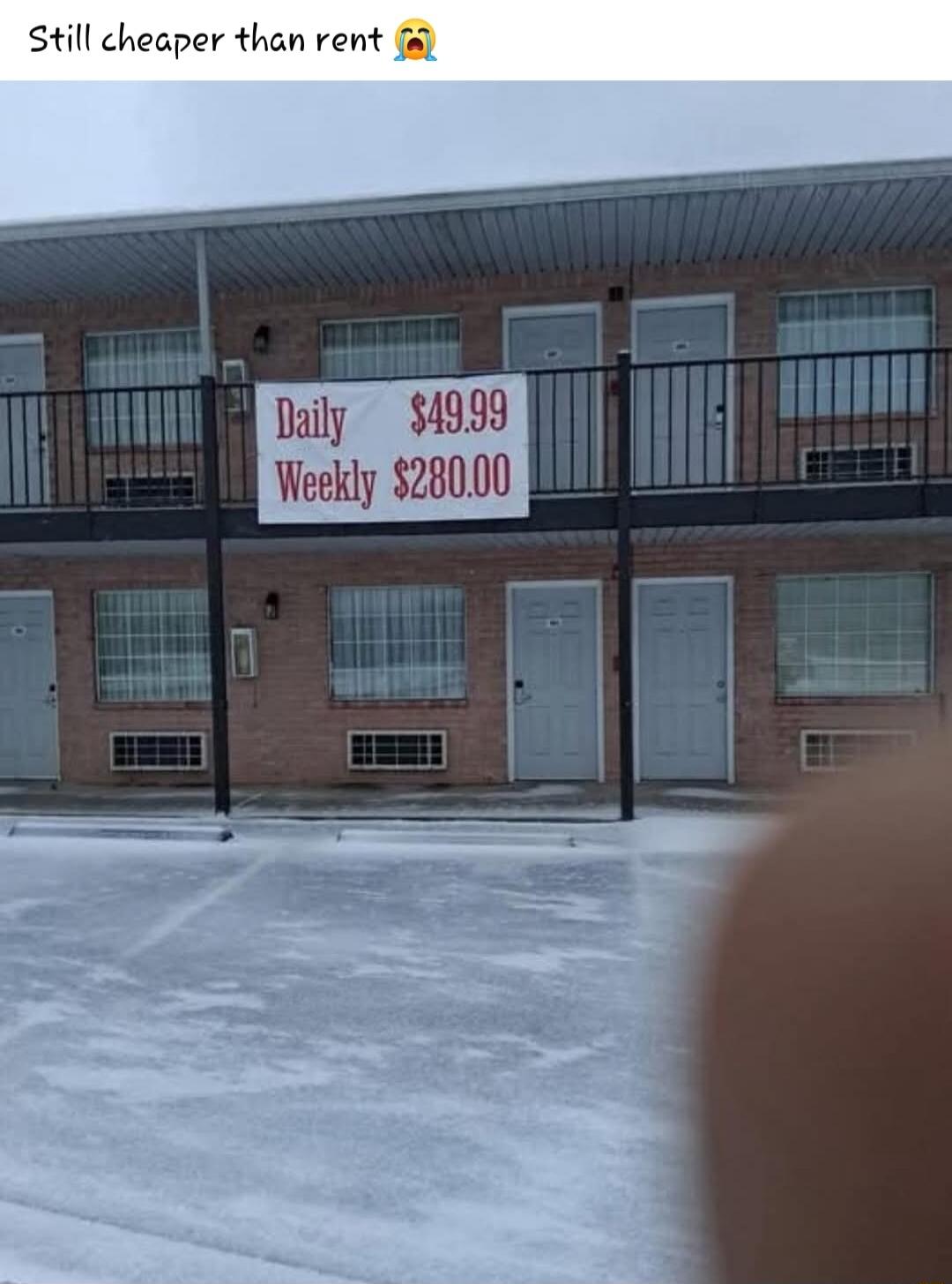 Still cheaper than rent 😭
Daily $49.99
Weekly $280.00