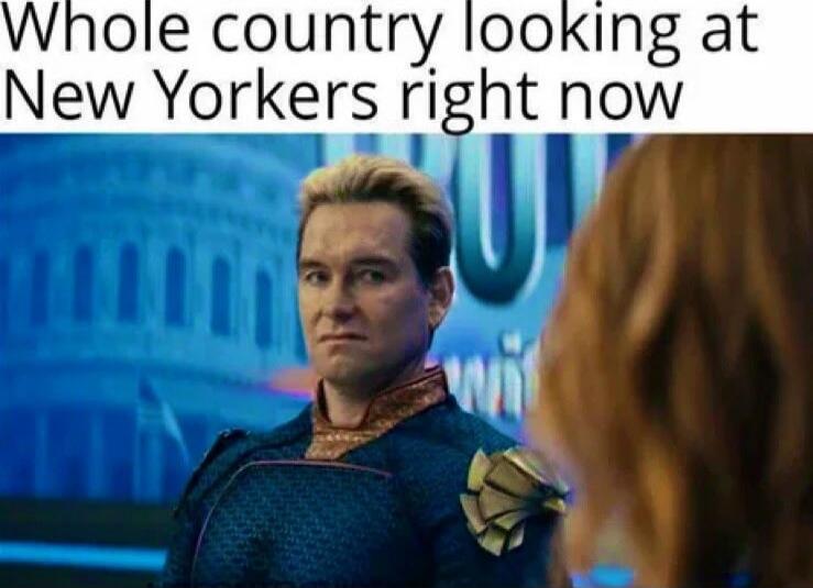 Whole country looking at New Yorkers right now