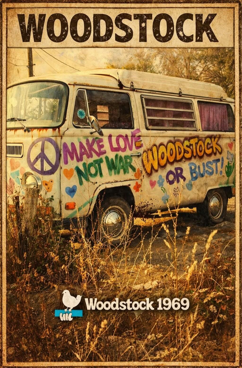 WOODSTOCK
MAKE LOVE NOT WAR
WOODSTOCK OR BUST!
Woodstock 1969