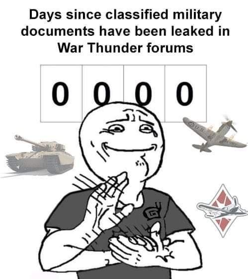 Days since classified military documents have been leaked in War Thunder forums