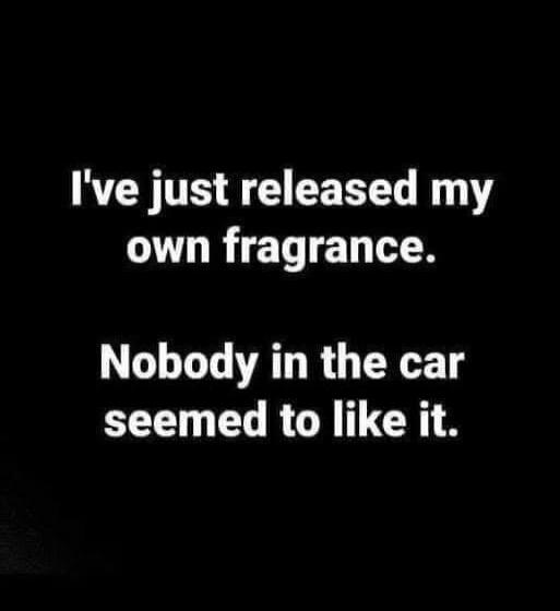 I've just released my own fragrance. Nobody in the car seemed to like it.