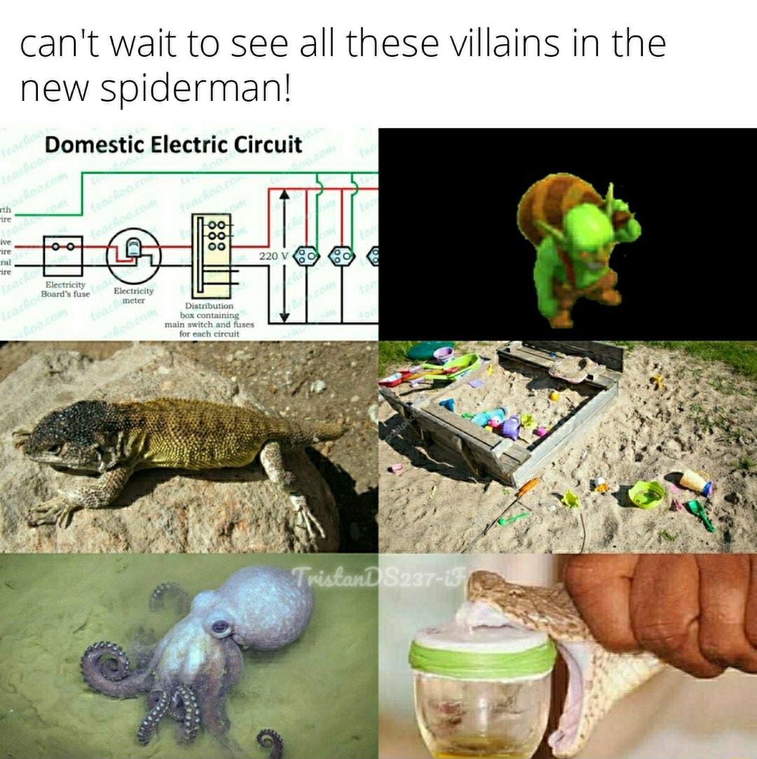 cant wait to see all these villains in the new spiderman Domestic Electric Circuit