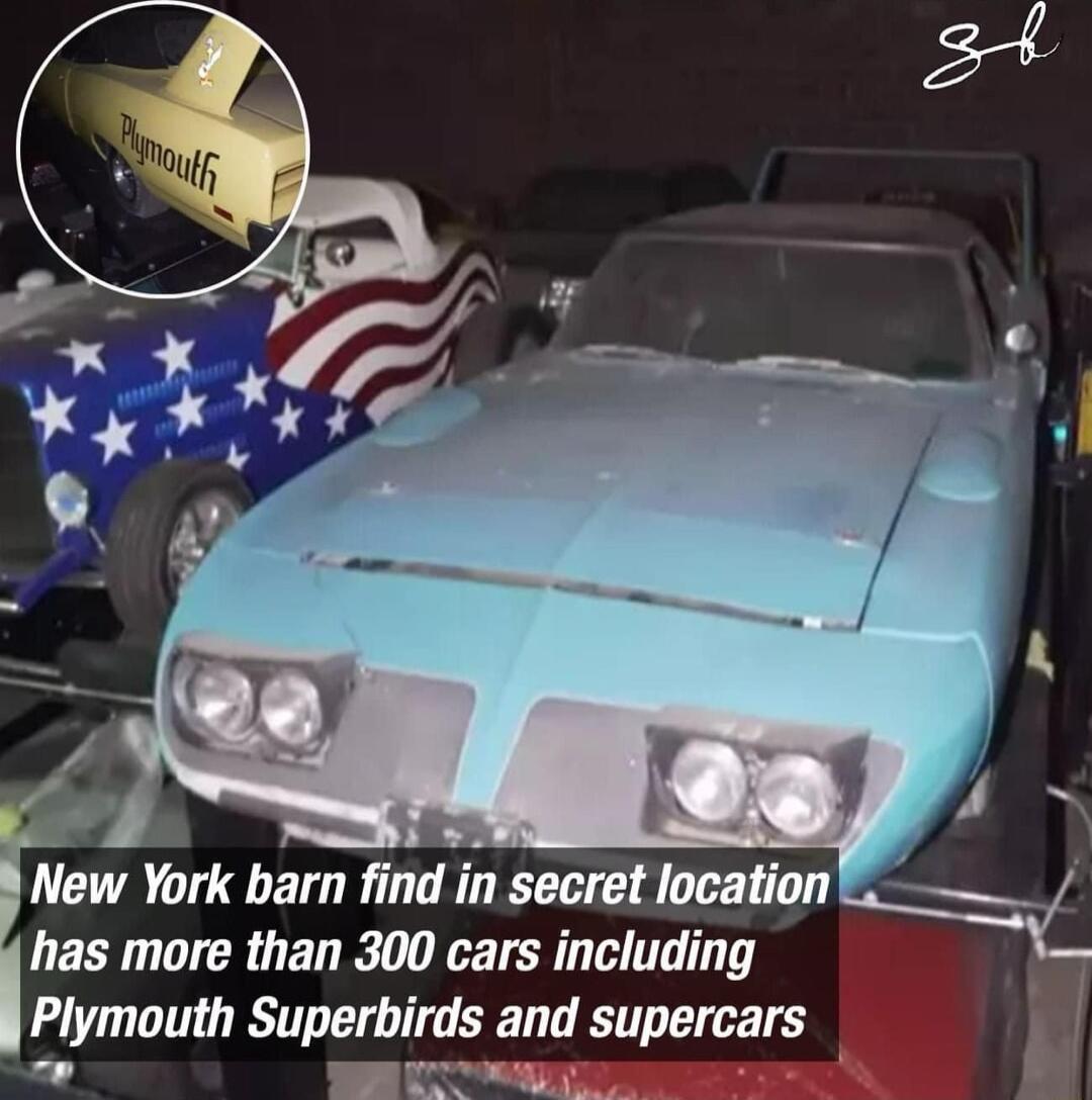 New York barn find in secret location _ has more than 300 cars including Plymaum Superbirds and supercars