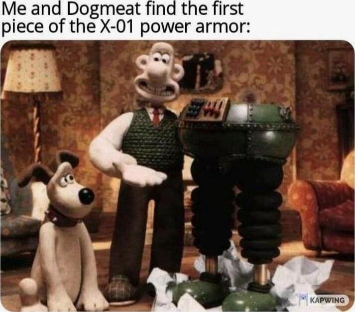Me and Dogmeat find the first piece of the X 01 power armor m S SEAED r