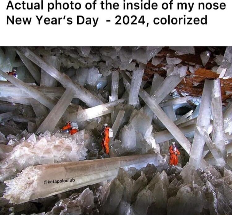 Actual photo of the inside of my nose New Years Day 2024 colorized