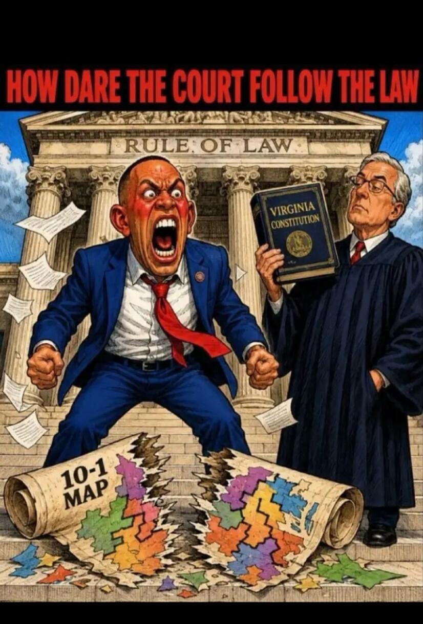 HOW DARE THE COURT FOLLOW THE LAW. RULE OF LAW. VIRGINIA CONSTITUTION. 10-1 MAP.