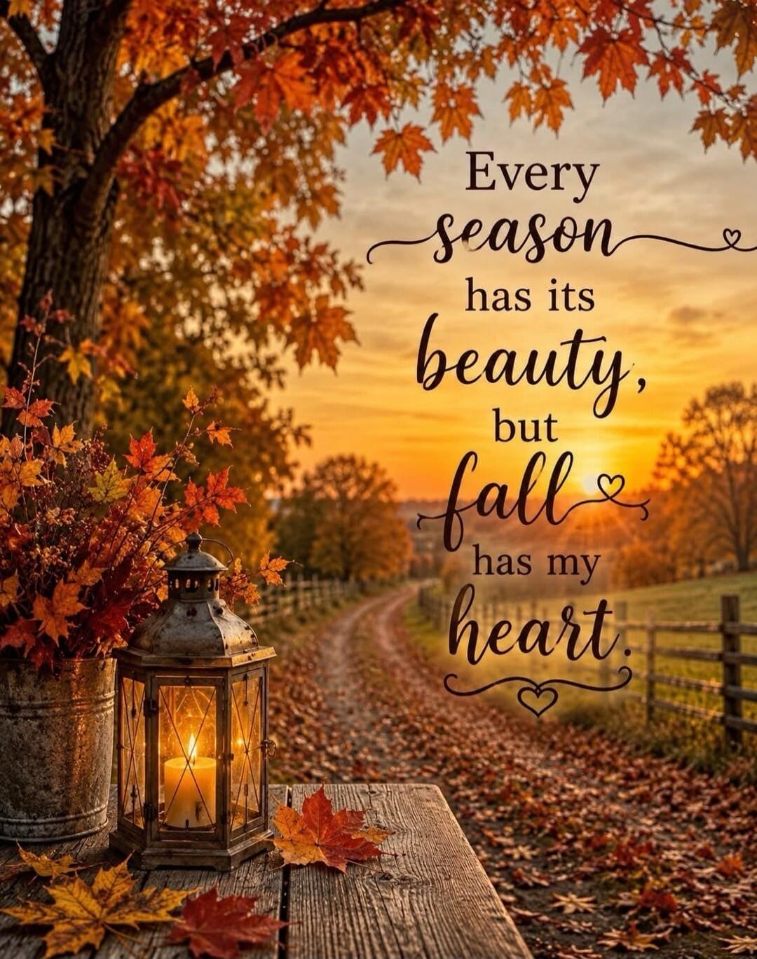 Every season has its beauty, but fall has my heart.