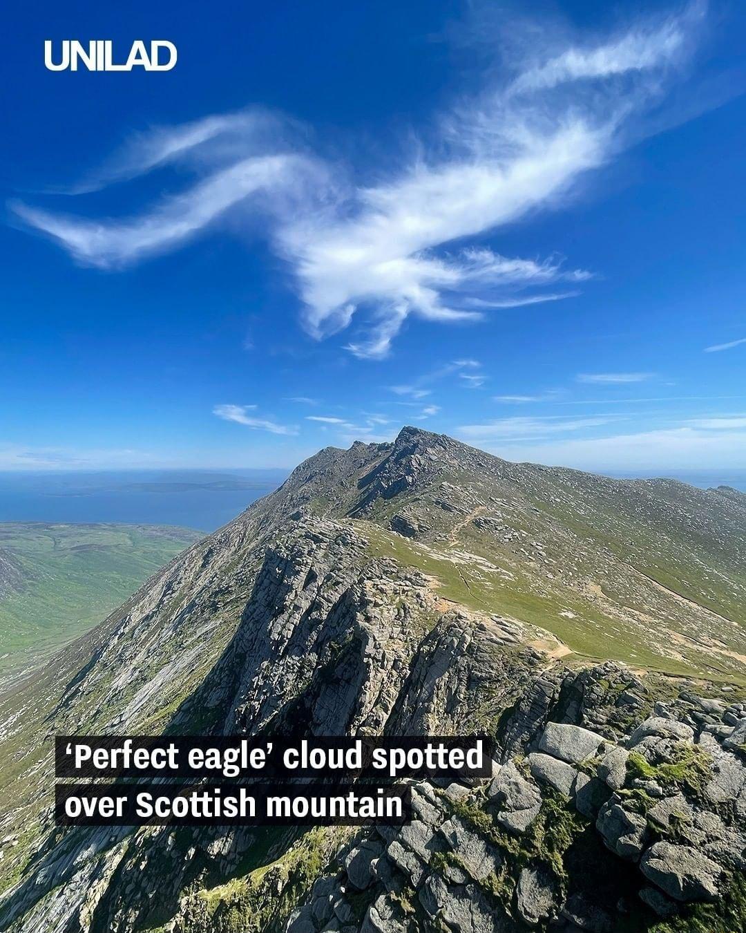 Perfect eagle cloud spott over Scottish mountain