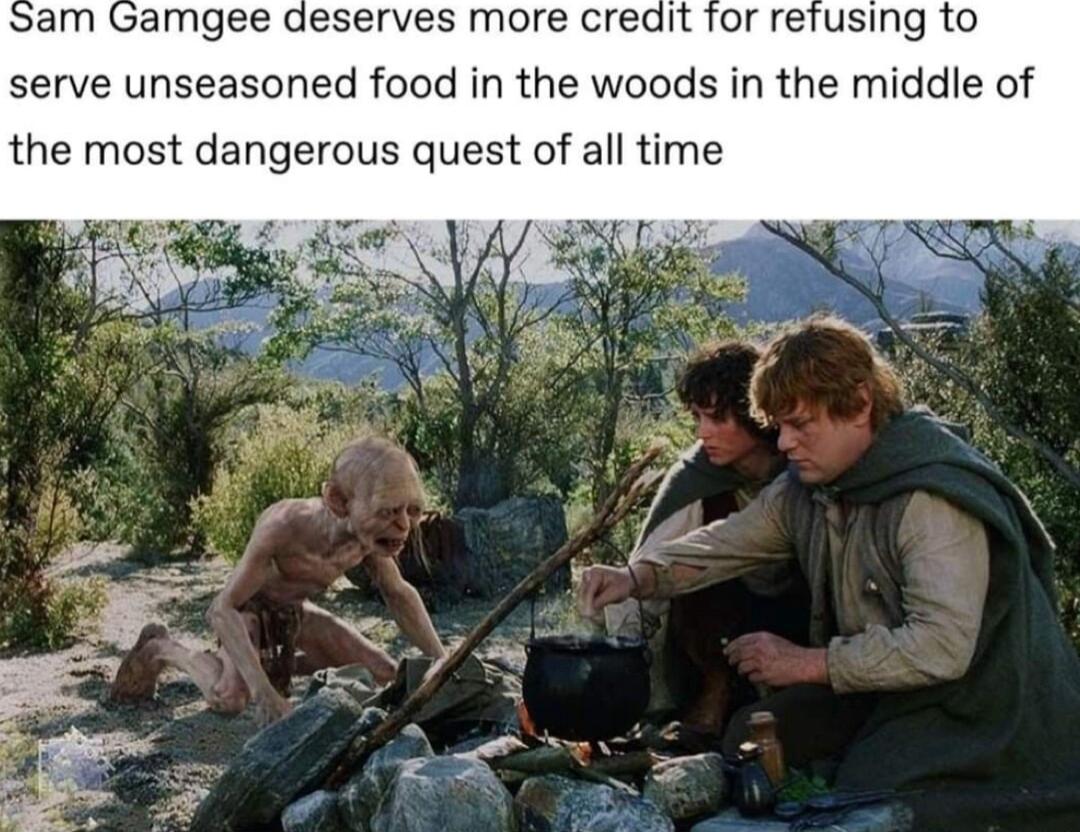 serve unseasoned food in the woods in the middle of the most dangerous quest of all time