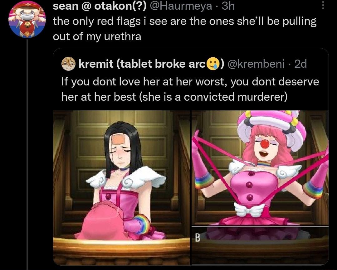 sean otakon Haurmeya 3h 6 the only red flags i see are the ones shell be pulling out of my urethra kremit tablet broke arc If you dont love her at her worst you dont deserve her at her best she is a convicted murderer remben 2d