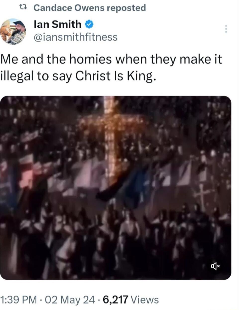 1 Candace Owen lan Smith iansmithfitn Me and the homies when they make it illegal to say Christ Is King