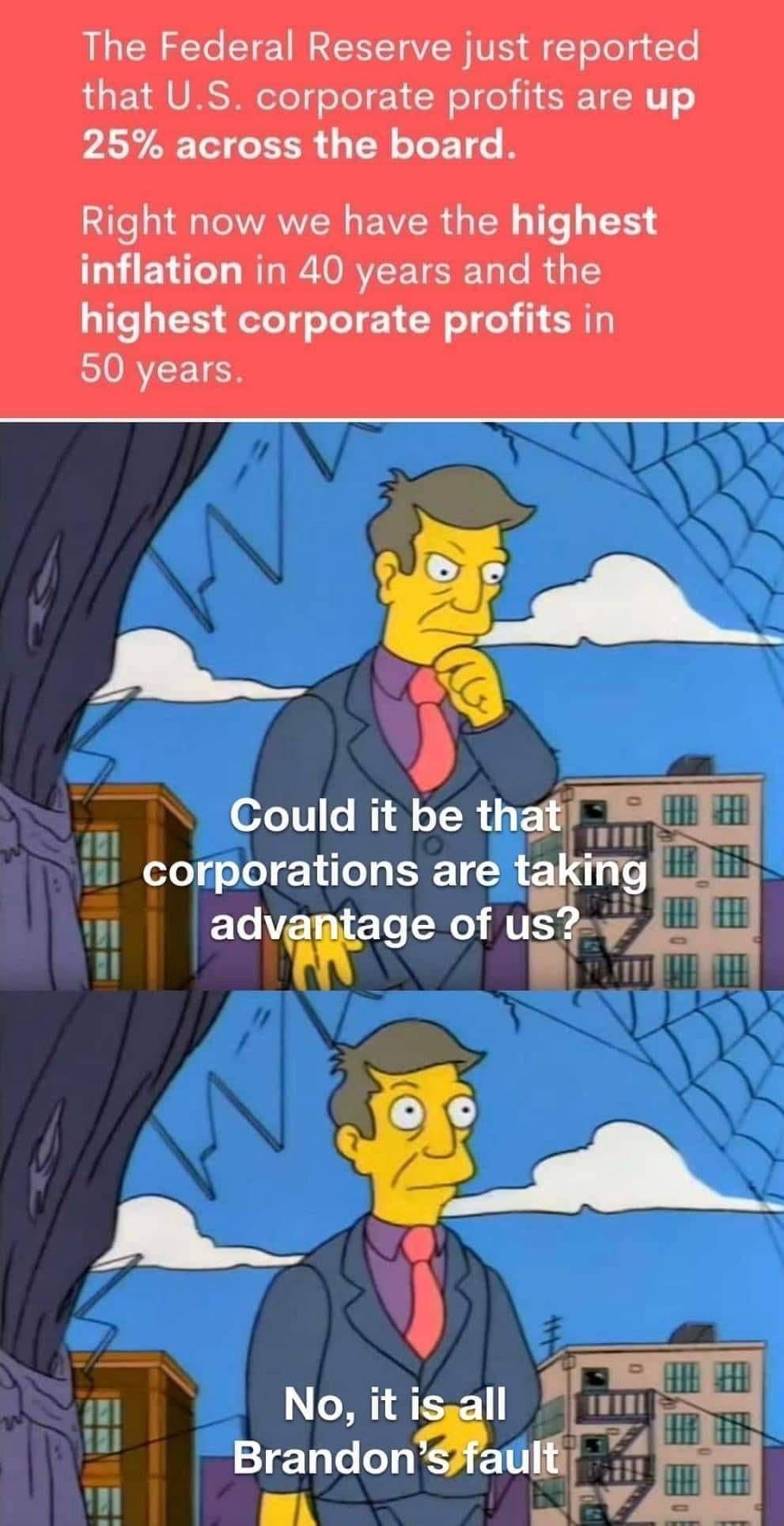 The Federal Reserve just reported that US corporate profits are up PAYAE T CEER LT ET G B e TMANY PRGN T T RN LY EV L RO R ARSI R IS highest corporate profits in EAEELS ould it be i corporations ar akmg advantage of i TS B i randonfadlf it