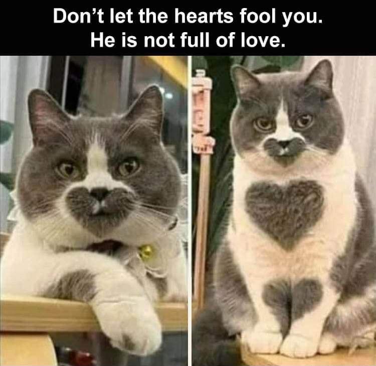 Dont let the hearts fool you He is not full of love