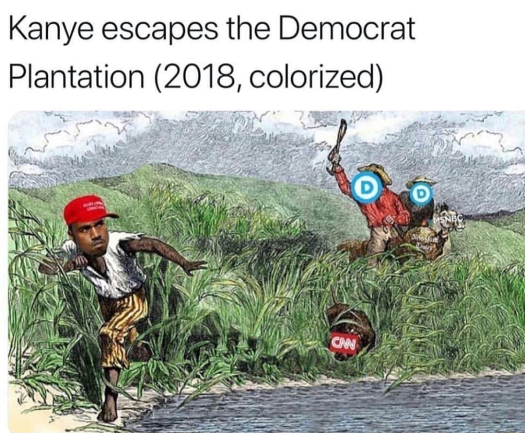 Kanye escapes the Democrat Plantation 2018 colorized