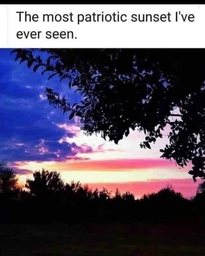 The most patriotic sunset Ive ever seen