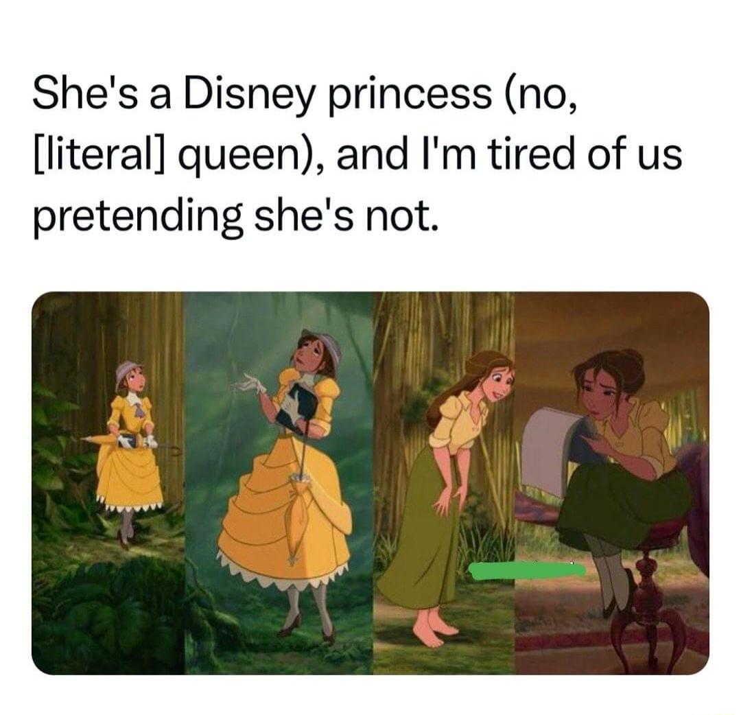 Shes a Disney princess no literal queen and Im tired of us pretending shes not