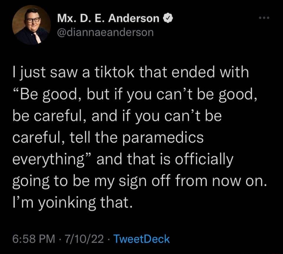 I just saw a tiktok that ended with 