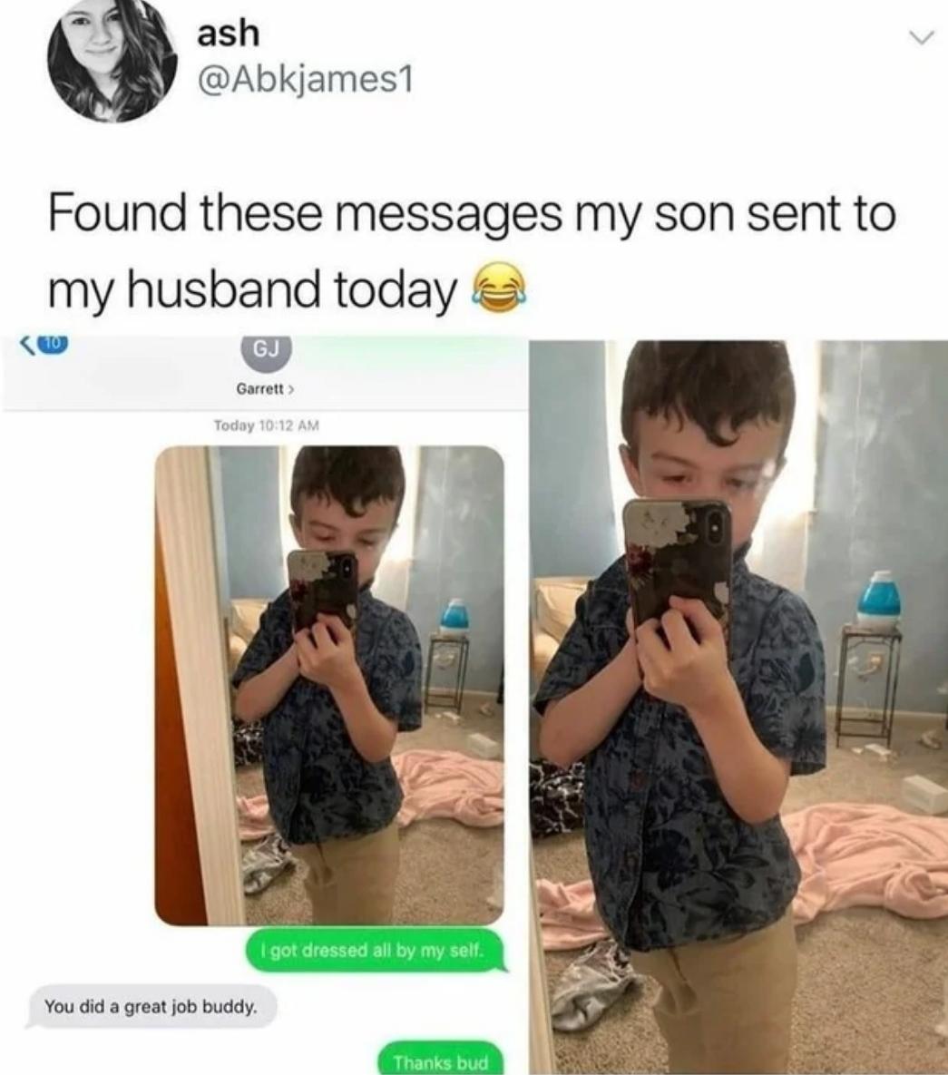 W ash Abkjames1 Found these messages my son sent to my husband today w 9 You 6 gret b by