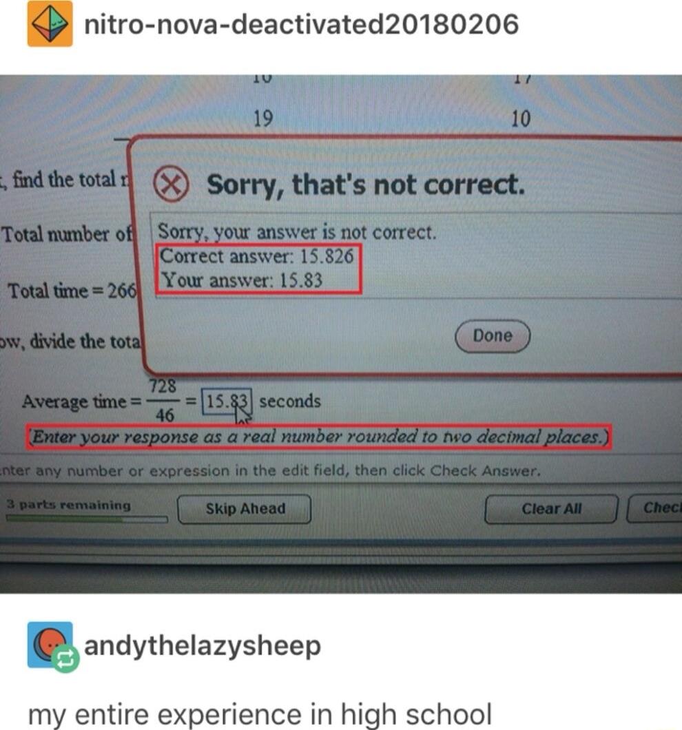 Qandythelazysheep my entire experience in high school