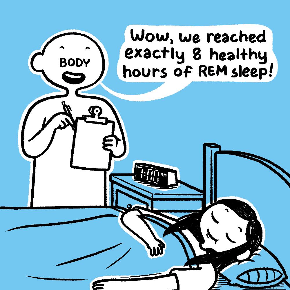 Wow we reached exactly 8 healthy hours of REM sleep