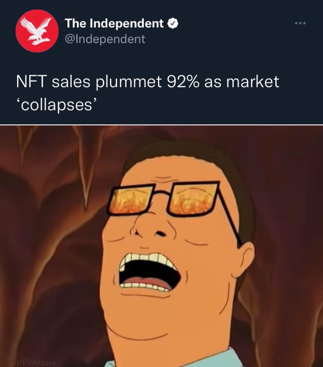 AL YOG EENGERE gToYeTTale 1ol NFT sales plummet 92 as market collapses g r 4