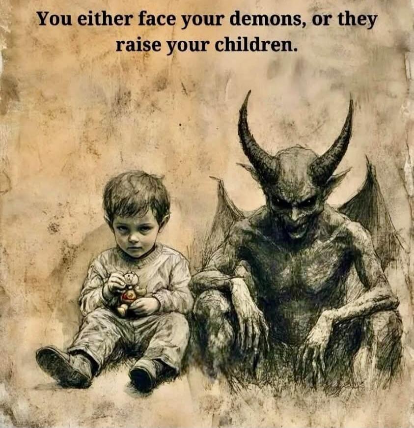 You either face your demons, or they raise your children.