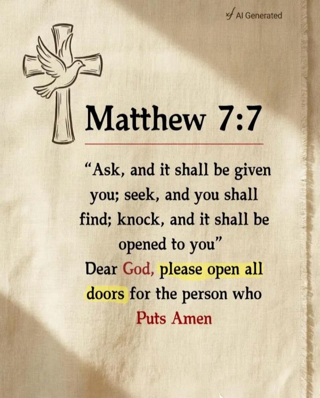 AI Generated Matthew 7:7 