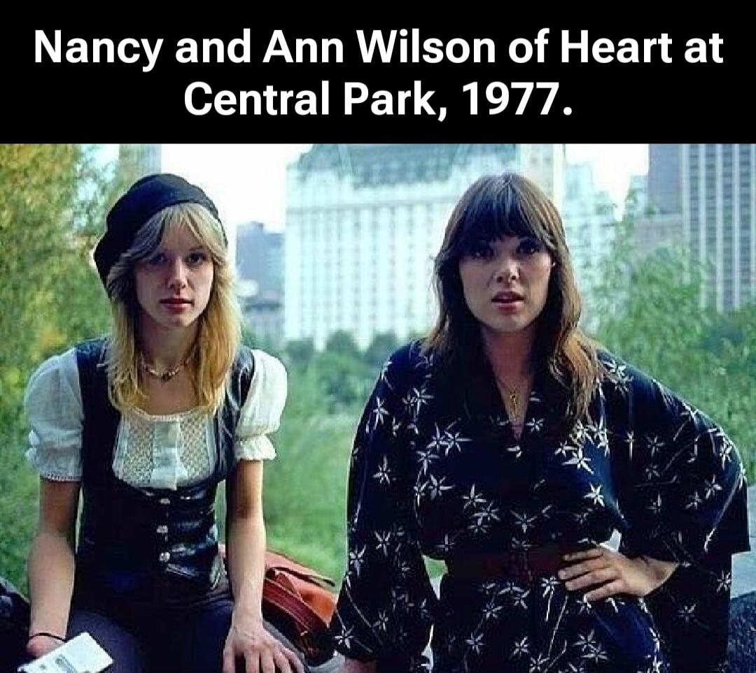 Nancy and Ann Wilson of Heart at Central Park, 1977.
