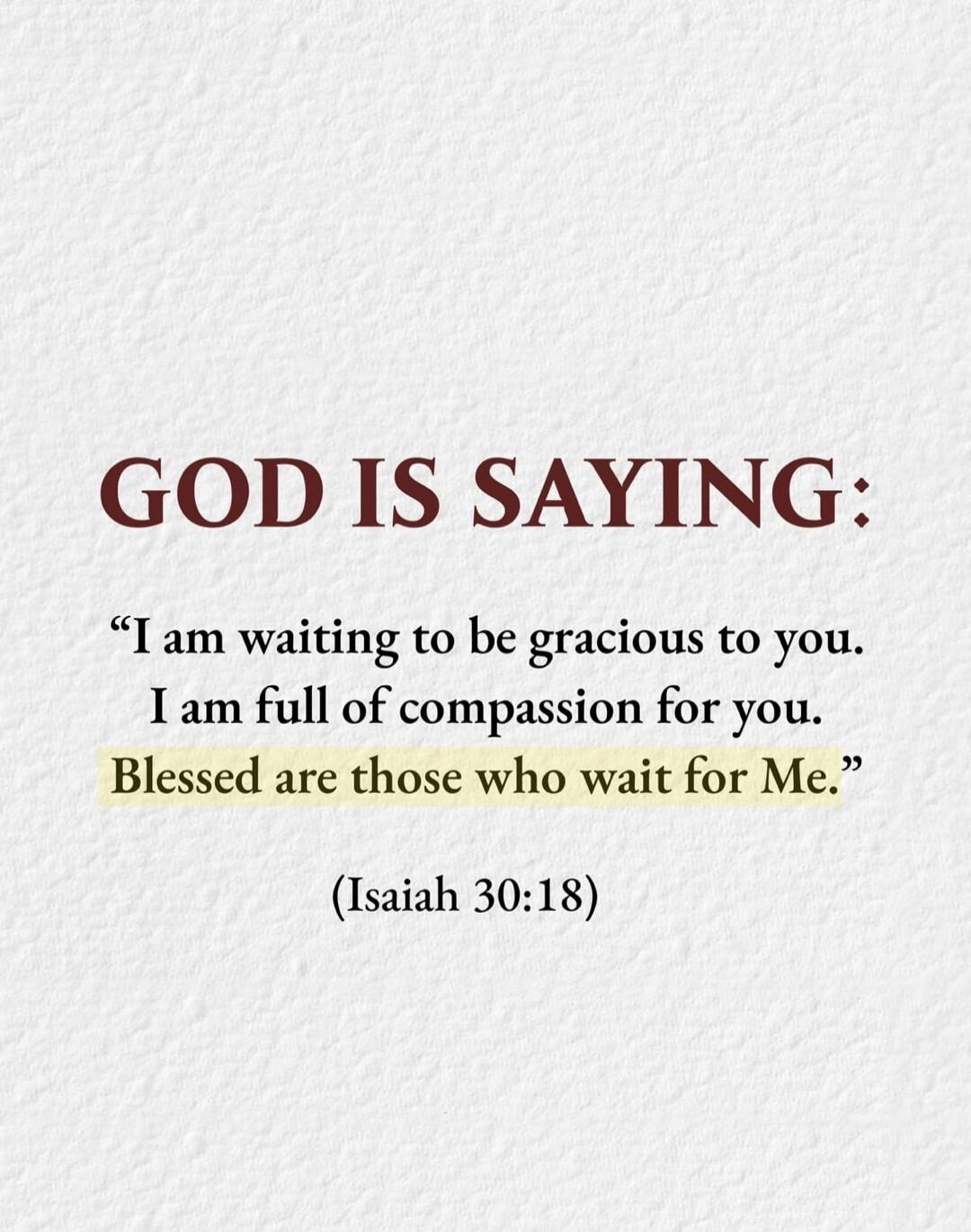 GOD IS SAYING: 