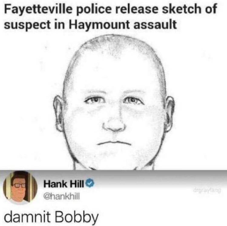 Fayetteville police release sketch of suspect in Haymount assault Hank hankhil damnit Bobby