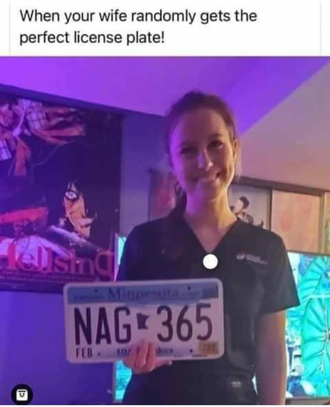 When your wife randomly gets the perfect license plate