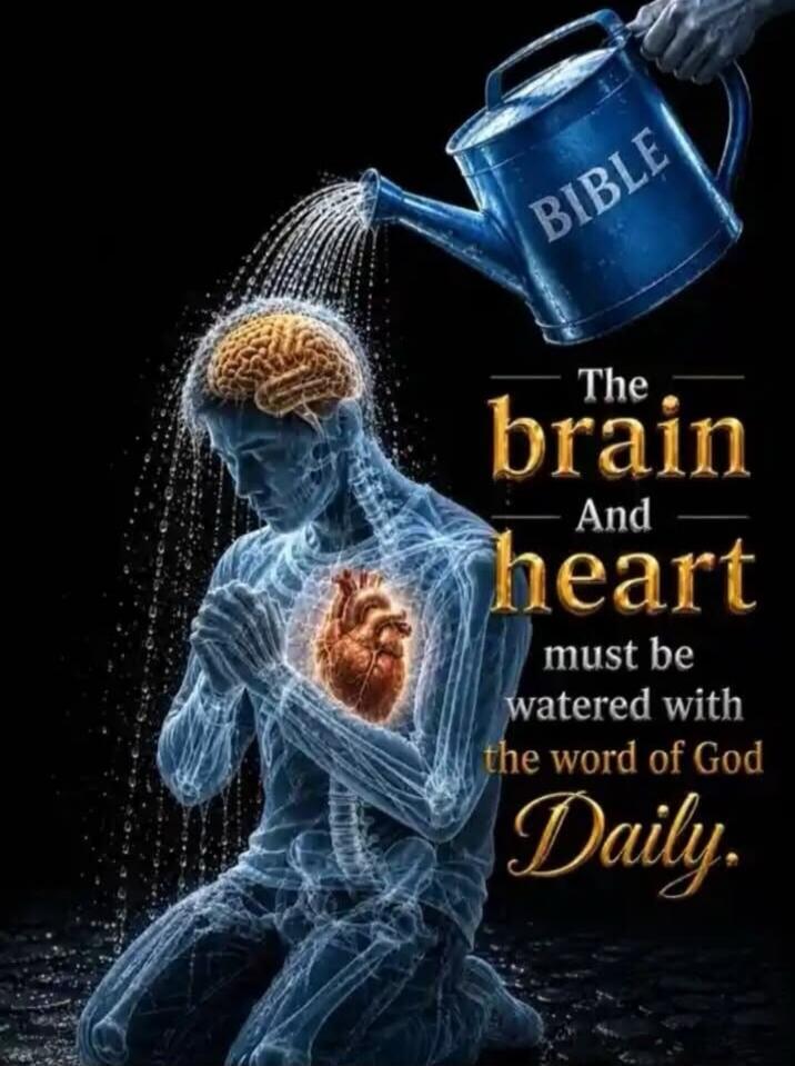 The brain and heart must be watered with the word of God Daily. BIBLE