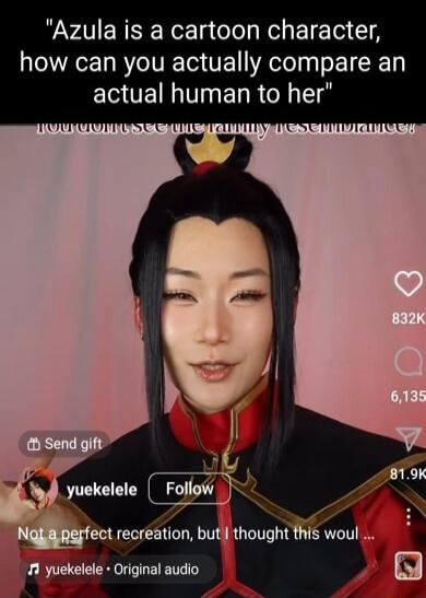 Azula is a cartoon character how can you actually compare an EUETEL RN