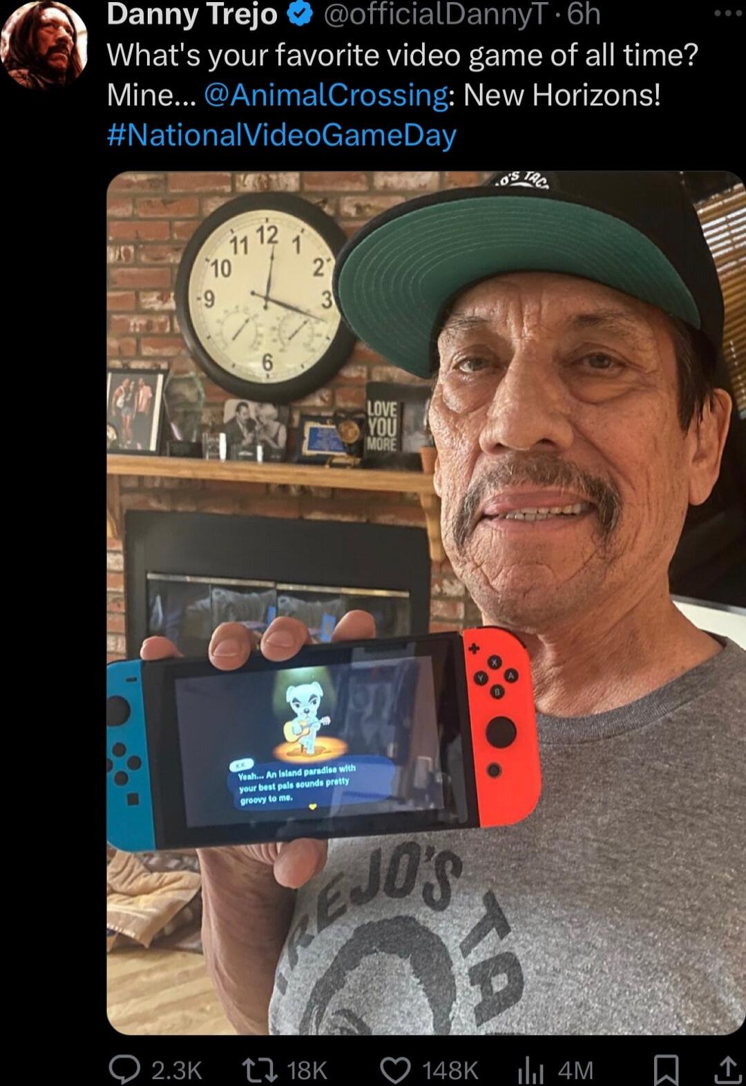 Whats your favorite video game of all time Mine AnimalCrossing New Horizons NationalVideoGameDay Danny Trejo officialDannyT 6h Q23K ti1k Qusk fyam QA A