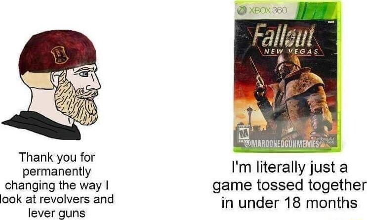 Thank you for permanently changing the way ok at revolvers and lever guns Im literally just a game tossed together in under 18 months