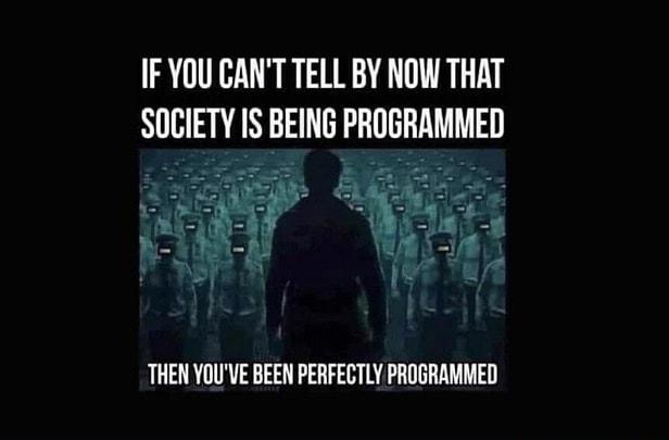 IF YOU CANT TELL BY NOW THAT SOCIETY IS BEING PROGRAMMED THEN YOUVE BEEN PERFECTLY PROGRAMMED