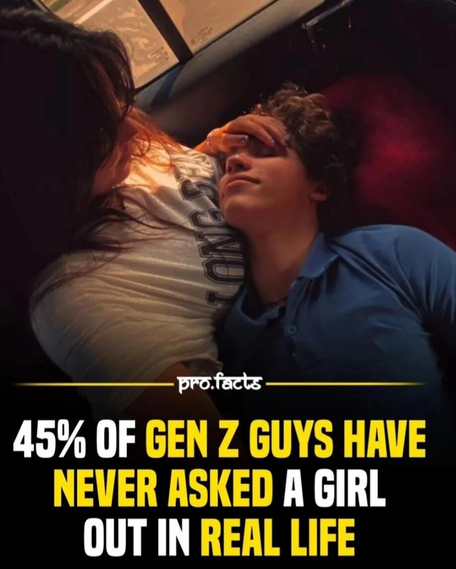 45% OF GEN Z GUYS HAVE NEVER ASKED A GIRL OUT IN REAL LIFE