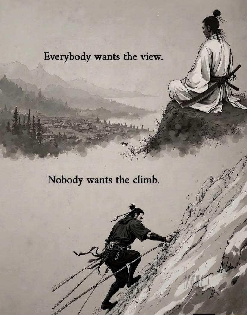 Everybody wants the view. Nobody wants the climb.
