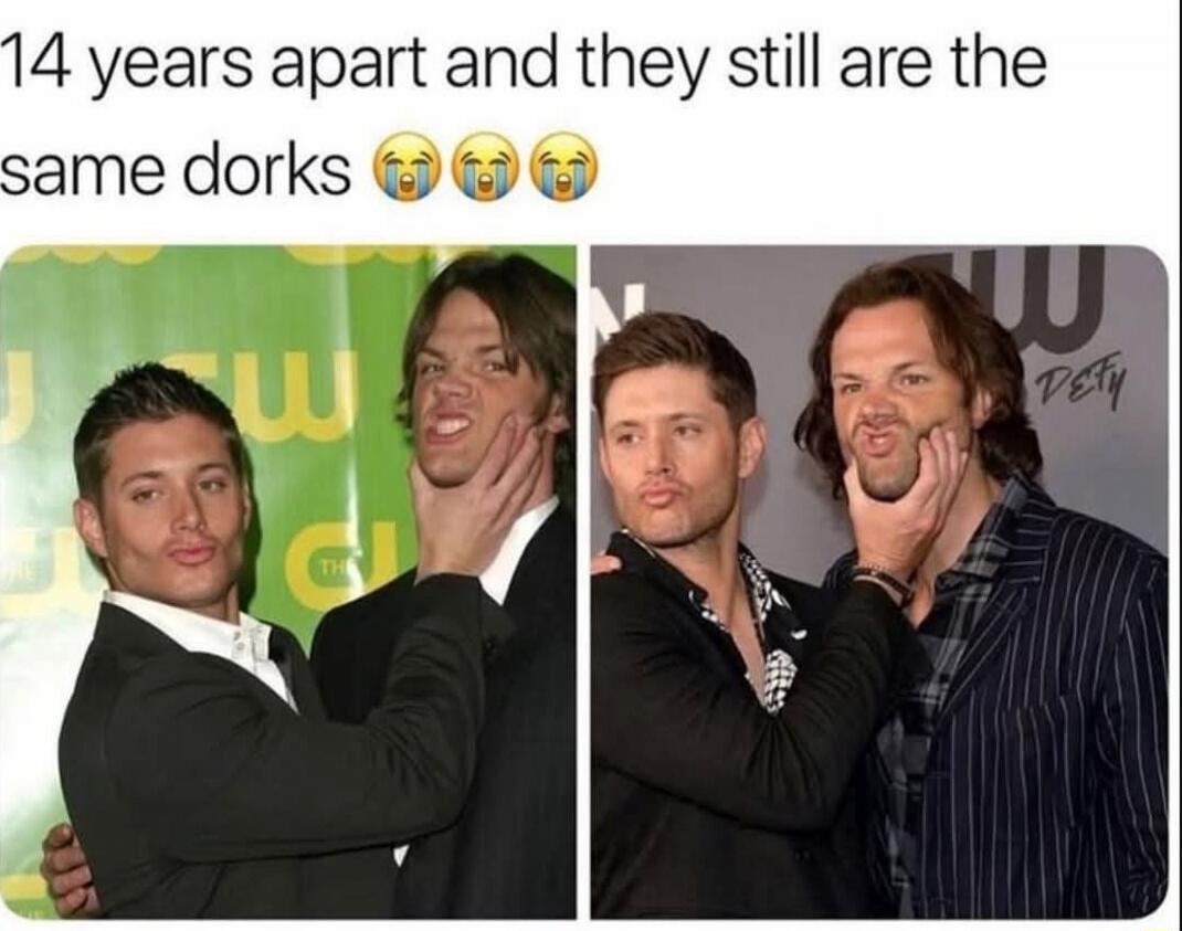 14 years apart and they still are the same dorks 😭😭😭