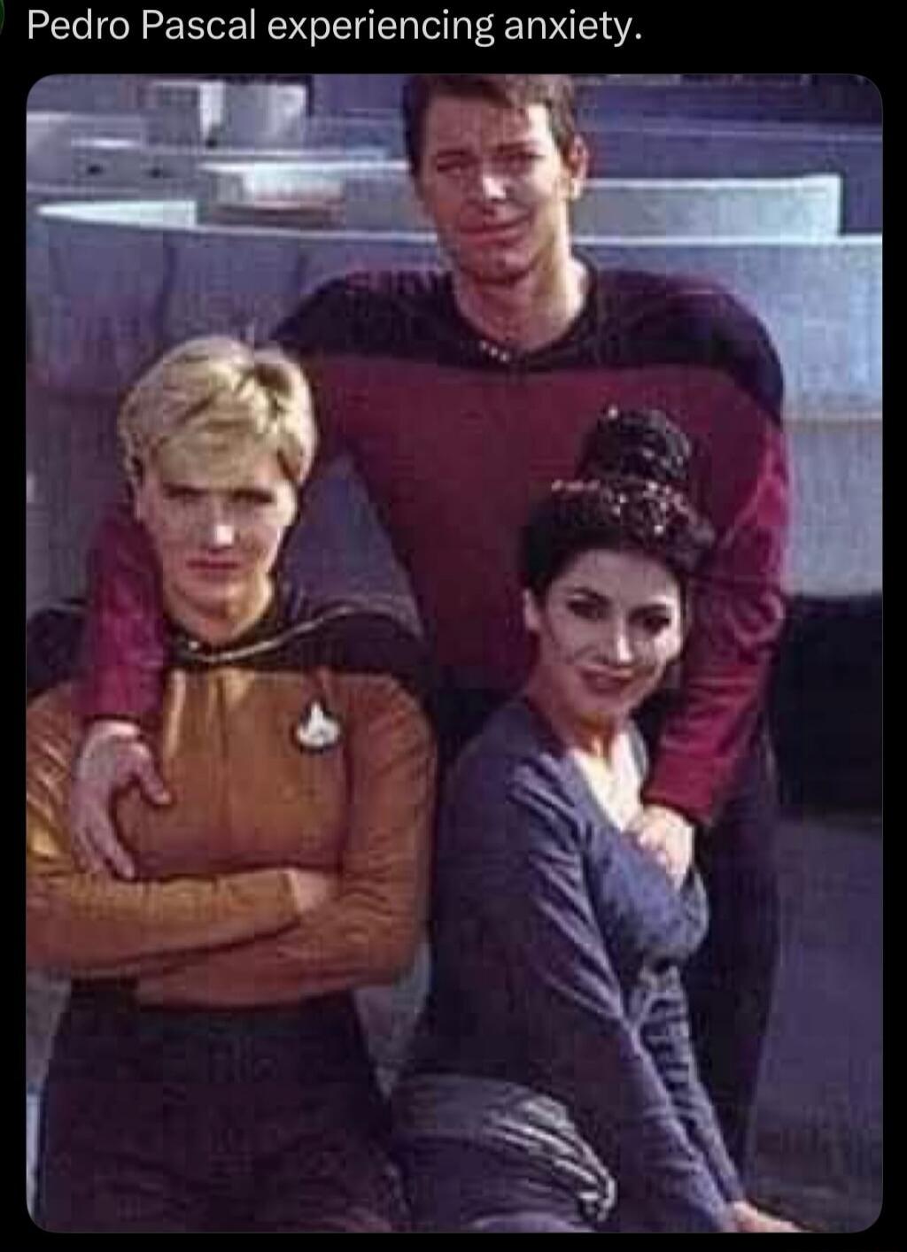 Pedro Pascal experiencing anxiety.