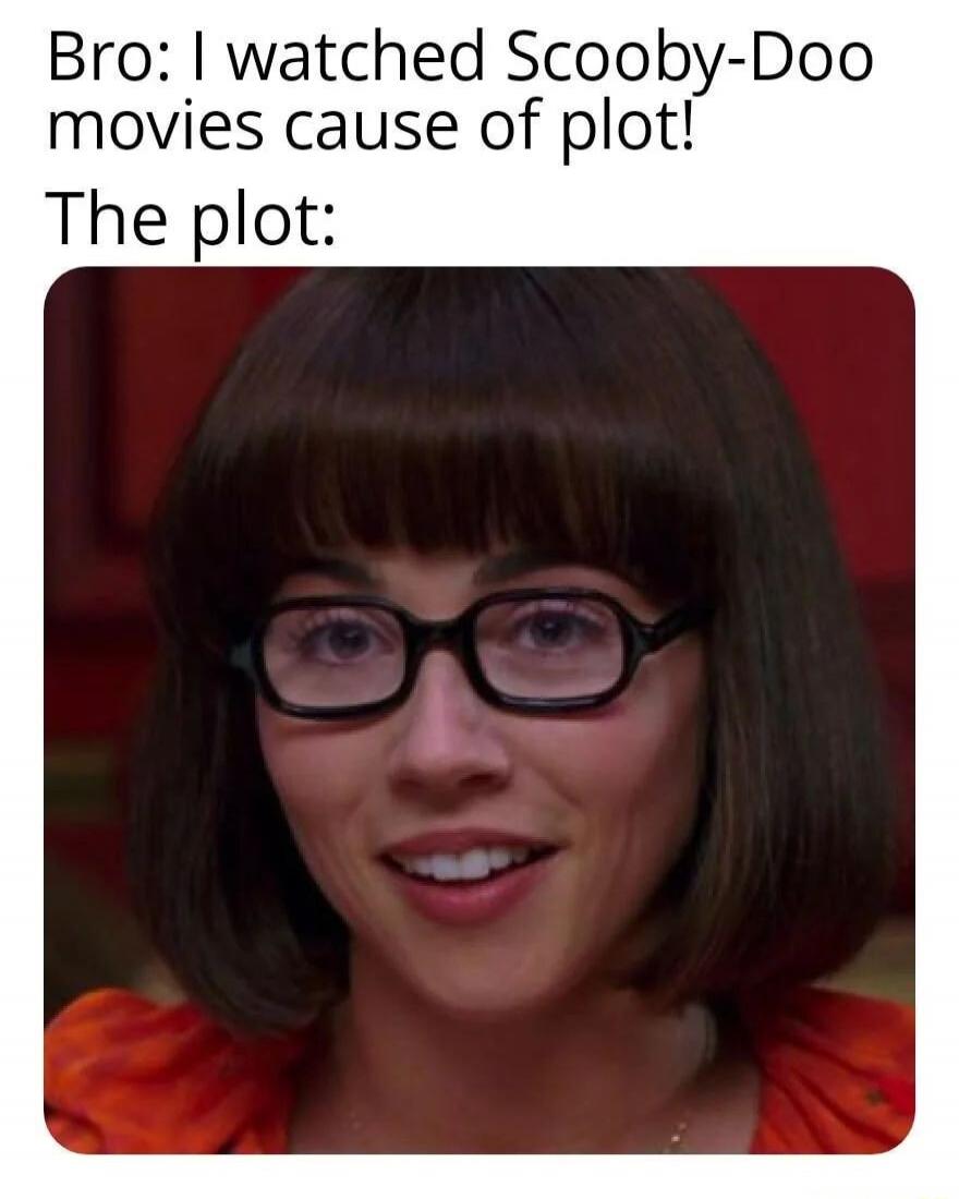 Bro: I watched Scooby-Doo movies cause of plot! The plot: