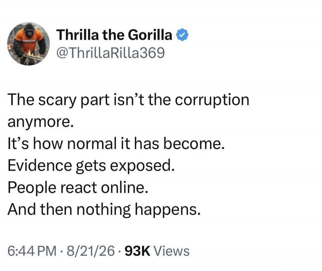The scary part isn't the corruption anymore. It's how normal it has become. Evidence gets exposed. People react online. And then nothing happens.