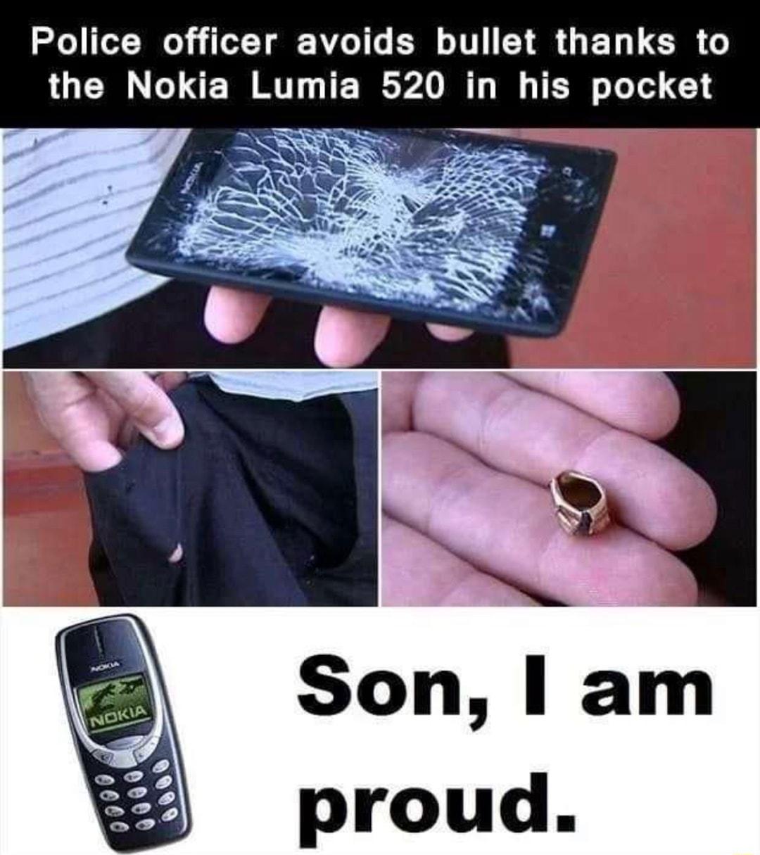 Police officer avoids bullet thanks to the Nokia Lumia 520 in his pocket Son am proud