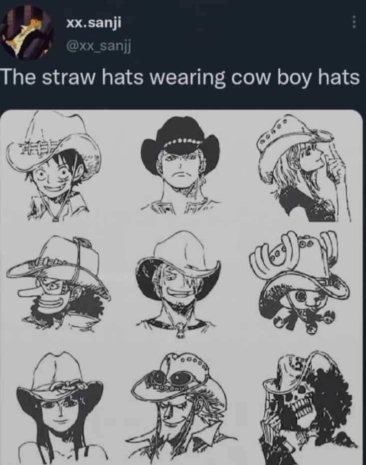 f xxsanji he straw hats wearing cow boy hats