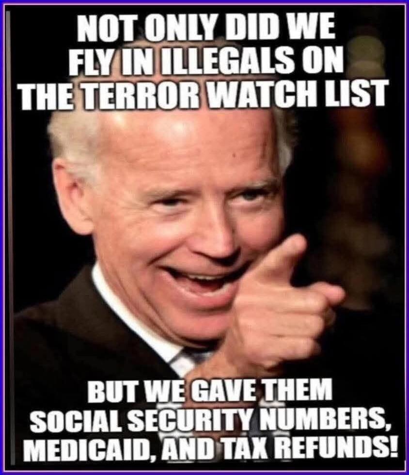 NOT ONLY DID WE FLY IN ILLEGALS ON THE TERROR WATCH LIST BUT WE GAVE THEM SOCIAL SECURITY NUMBERS, MEDICAID, AND TAX REFUNDS!