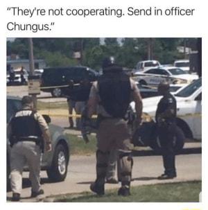 Theyre not cooperating Send in officer Chungus