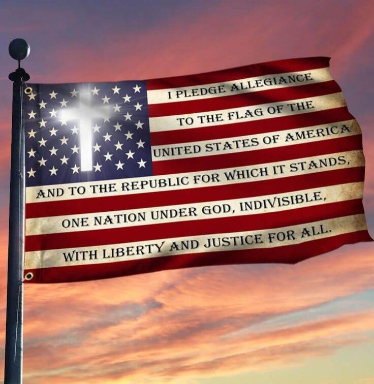 I pledge allegiance to the flag of the United States of America, and to the Republic for which it stands, one nation under God, indivisible, with liberty and justice for all.