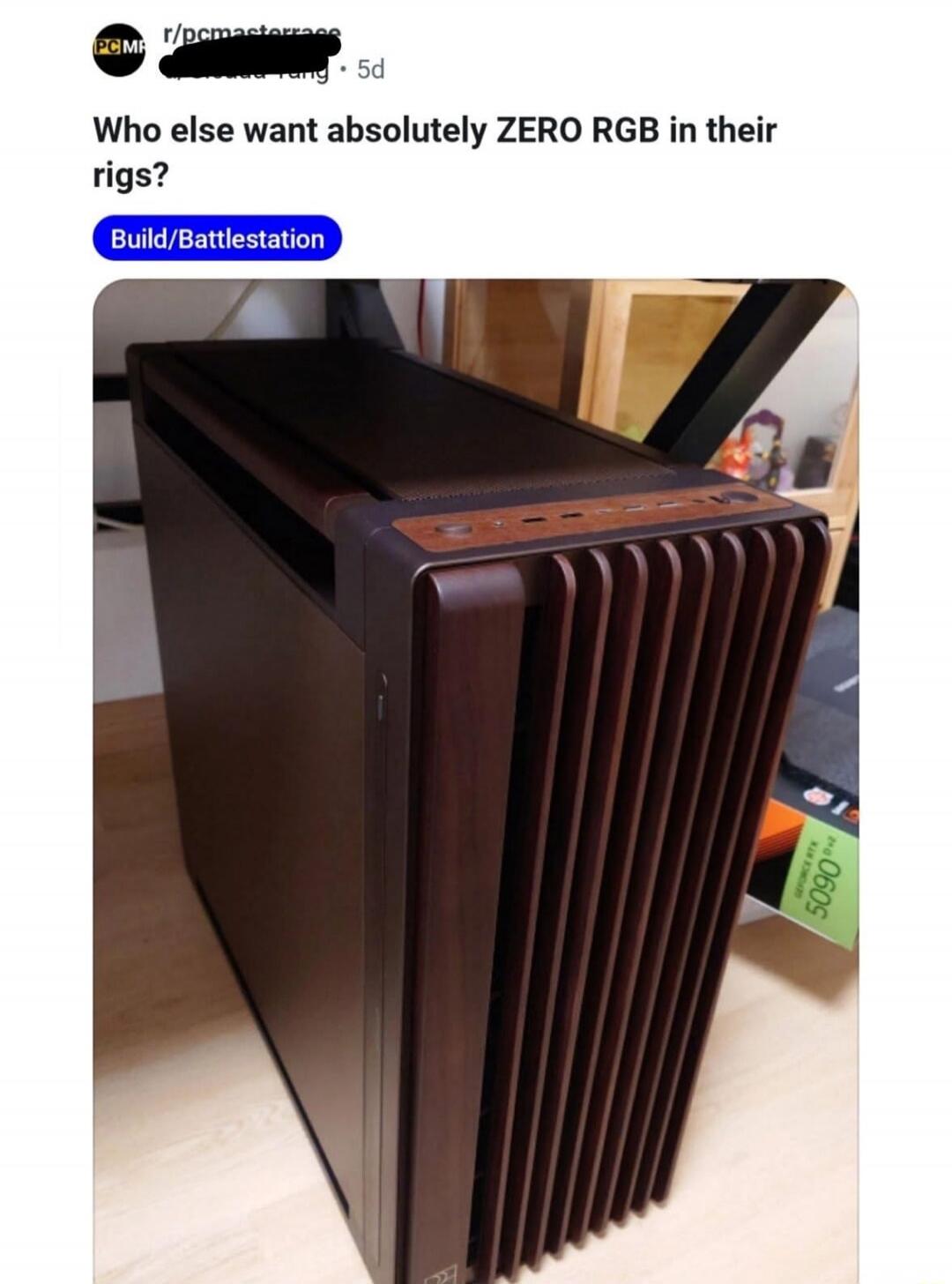 Who else want absolutely ZERO RGB in their rigs?

Build/Battlestation