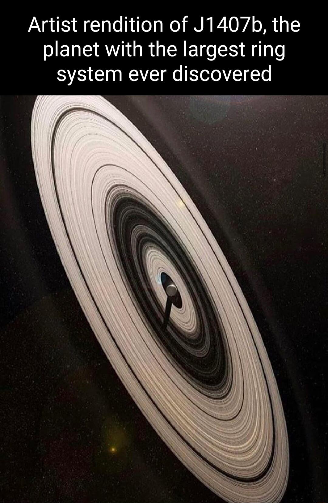 Artist rendition of J1407b the L AV GRGENET T FlTe system ever discovered S i