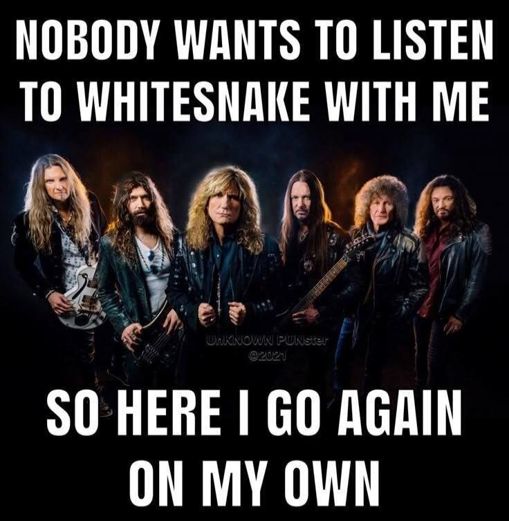 NOBODY WANTS TO LISTEN TO WHITESNAKE WITH ME SO HERE I GO AGAIN ON MY OWN